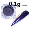 Image of Peacock Holographic Chameleon Nail Glitter Mirror Laser Dust Nail Art Chrome Pigment Powder UV Gel Polish Decoration Black Base