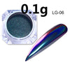 Image of Peacock Holographic Chameleon Nail Glitter Mirror Laser Dust Nail Art Chrome Pigment Powder UV Gel Polish Decoration Black Base