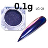 Image of Peacock Holographic Chameleon Nail Glitter Mirror Laser Dust Nail Art Chrome Pigment Powder UV Gel Polish Decoration Black Base