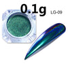 Image of Peacock Holographic Chameleon Nail Glitter Mirror Laser Dust Nail Art Chrome Pigment Powder UV Gel Polish Decoration Black Base