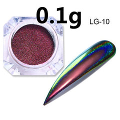 Peacock Holographic Chameleon Nail Glitter Mirror Laser Dust Nail Art Chrome Pigment Powder UV Gel Polish Decoration Black Base