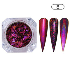 BORN PRETTY Holographic Chameleon Nail Sequins Mirror Glitter Powder Nail Art Chrome Pigment Paillettes Glitter Flakes UV Gel