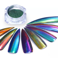 BORN PRETTY Peacock Holographic Chameleon Nail Powder 0.5g 1g Mirror Laser Manicure Nail Art Decoration Chrome Pigment Glitter