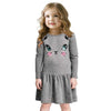 Image of Princess Girls Dress 2018 New Fashion summer Cat Print Children Long Sleeve Cartoon baby girl Cotton Party Dresses for kids